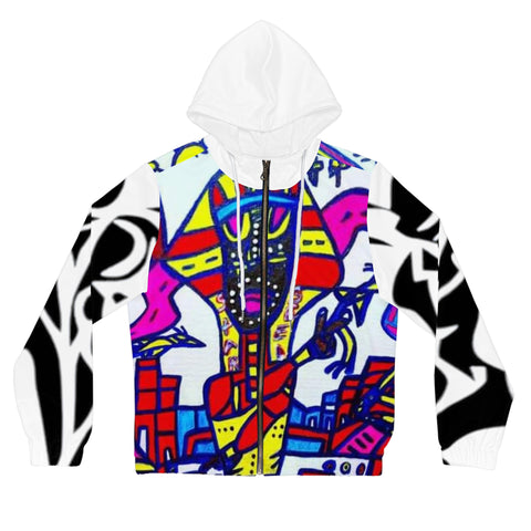 Women’s Full-Zip  HIP HOP ART Hoodie (AOP) Women’s Full-Zip  HIP HOP ART Hoodie (AOP)