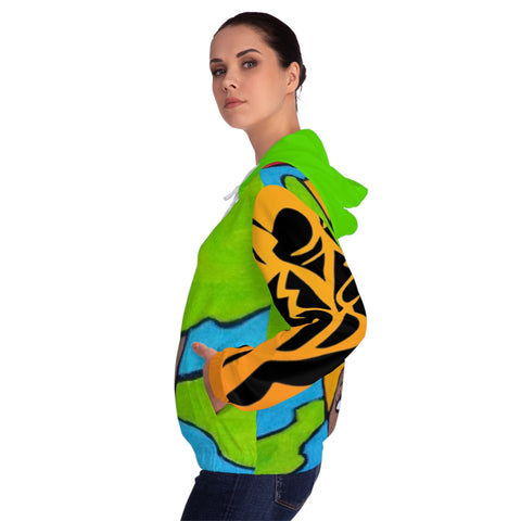 Women’s Full-Zip HIP HOP ART Hoodie (AOP)