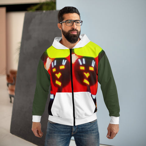 Unisex  HIP HOP ART Zip Hoodie (AOP)