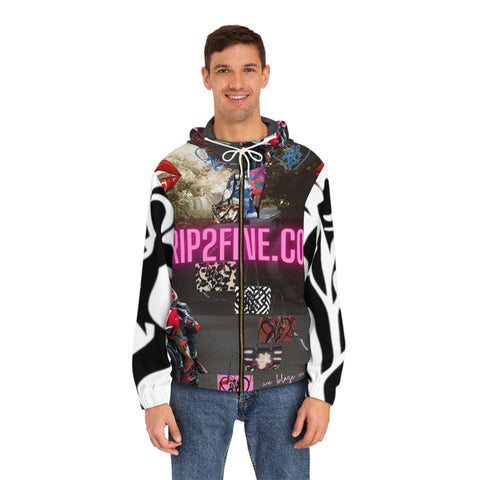 Men's Full-Zip  HIP HOP ART  Hoodie (AOP)