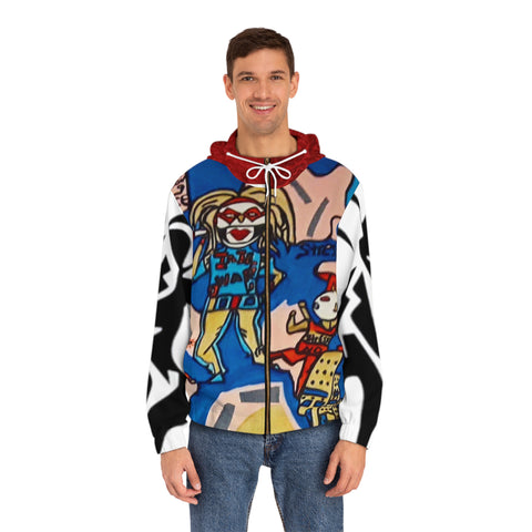 Men's Full-Zip  Hip Hop Art Hoodie (AOP)