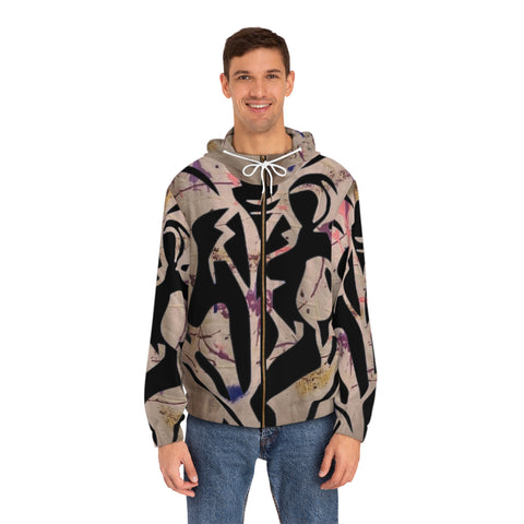 Men's Full-Zip HIP HOP  ART Hoodie (AOP)