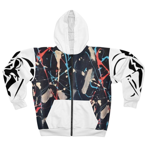 Unisex HIP HOP ART Zip Hoodie (AOP)