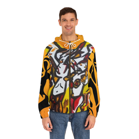 Men's Full-Zip HIP HOP ART Hoodie (AOP)