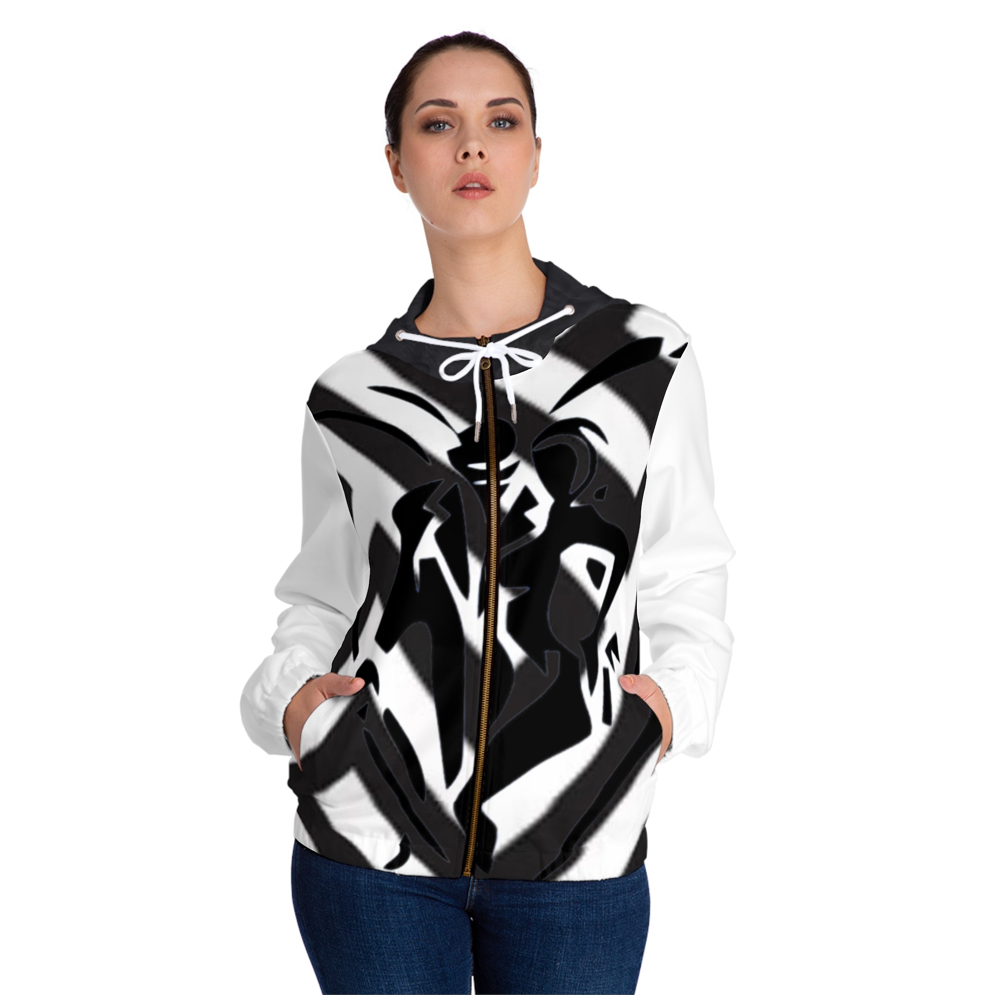 Women’s Full-Zip HIP HOP ART Hoodie (AOP)