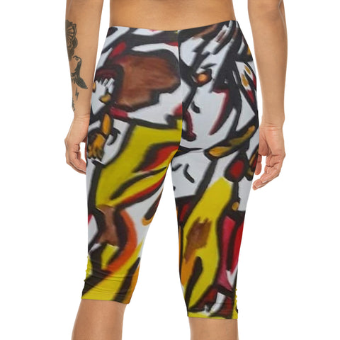 Women’s HIP HOP ART Capri Leggings (AOP)