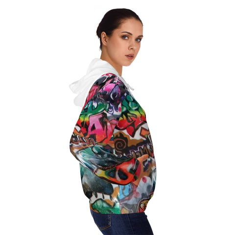 Women’s Full-Zip HIP HOP ART Hoodie (AOP)