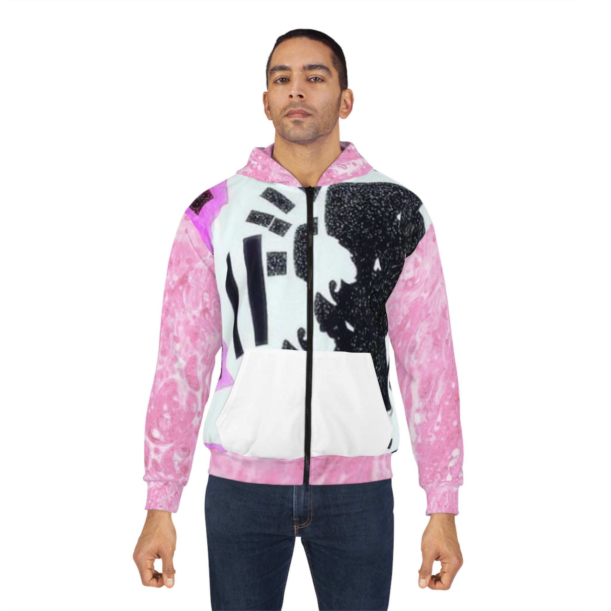 Unisex HIP HOP ART Zip Hoodie (AOP)