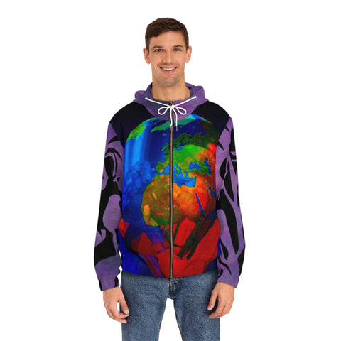 Men's Full-Zip HIP HOP ART Hoodie (AOP)