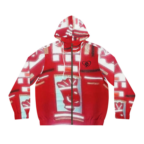 Men's Full-Zip  HIP HOP ART Hoodie (AOP)