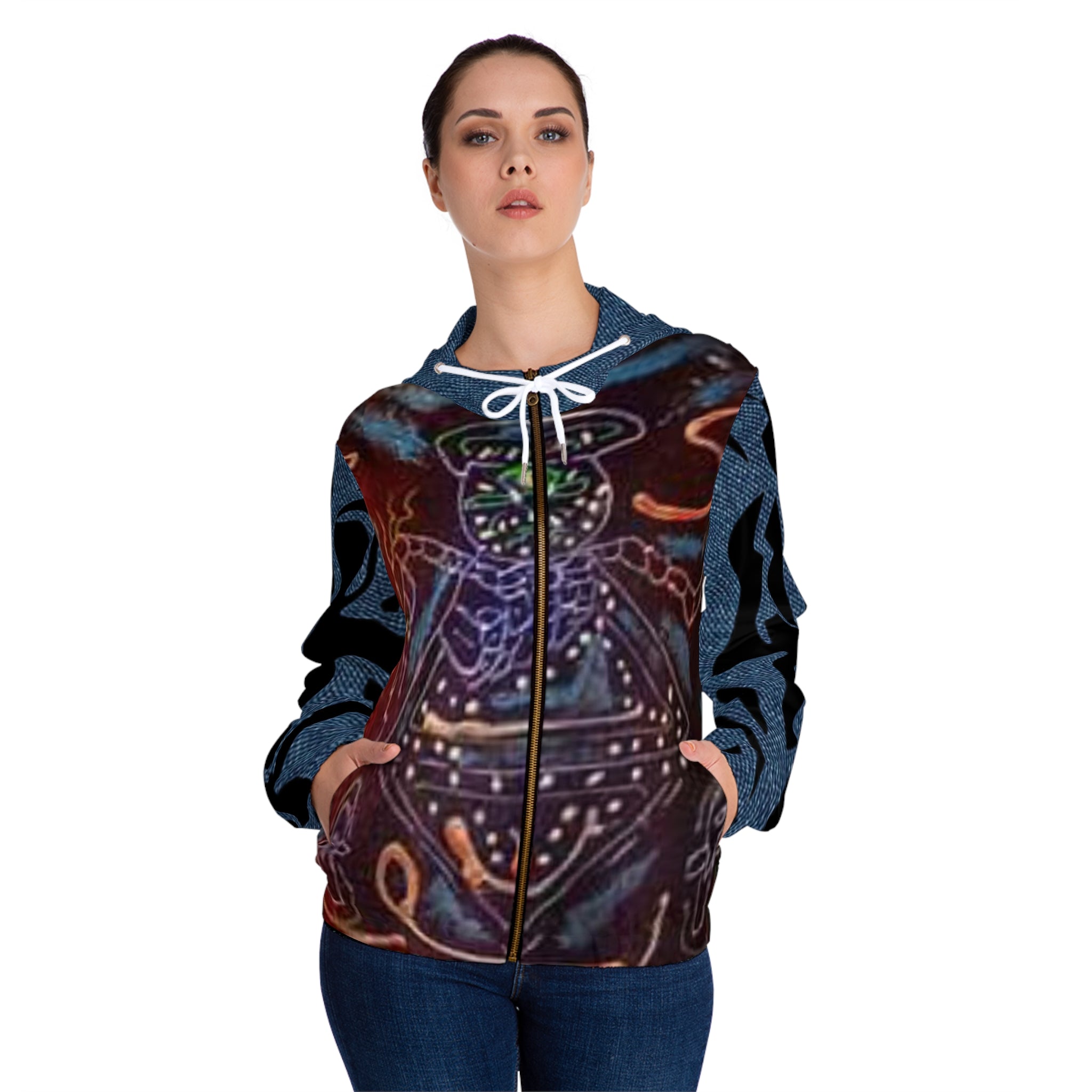 Women’s Full-Zip HIP HOP ART Hoodie (AOP)