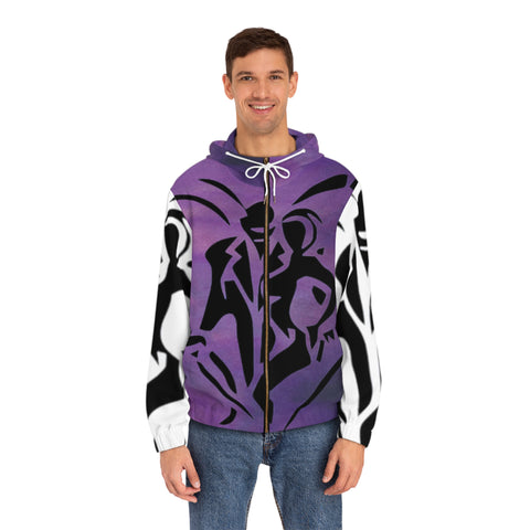 Men's Full-Zip  HIP HOP ART  Hoodie (AOP)