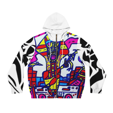 Men's Full-Zip HIP HOP ART Hoodie (AOP)