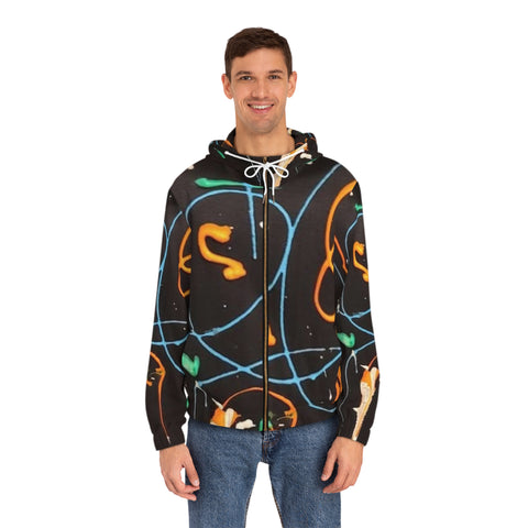 Men's Full-Zip  HIP HOP ART Hoodie (AOP)