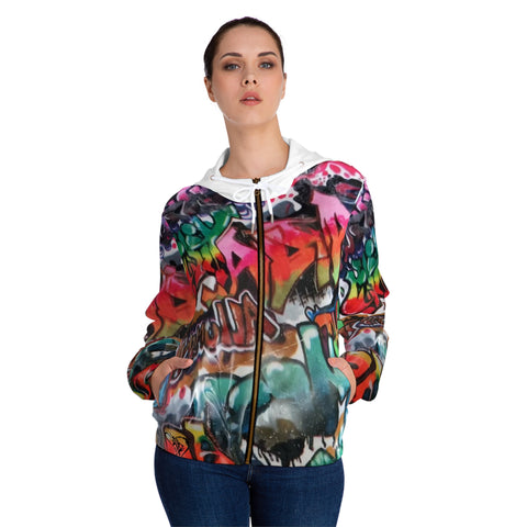 Women’s Full-Zip HIP HOP ART Hoodie (AOP)