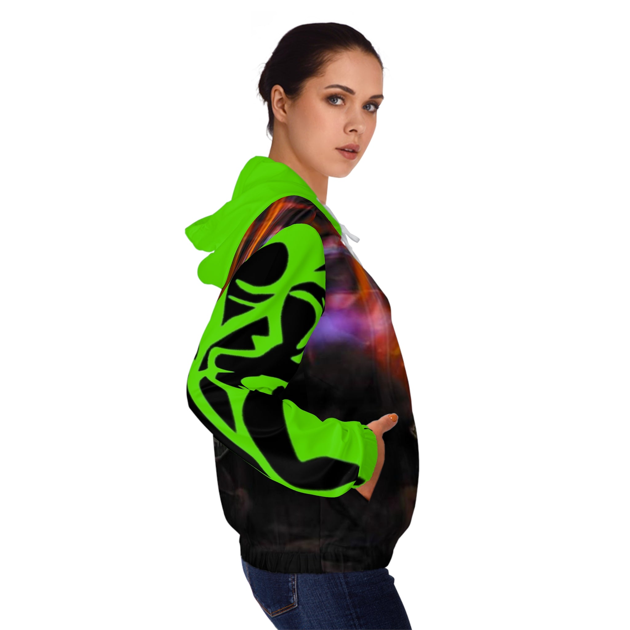 Women’s Full-Zip HIP HOP ART Hoodie (AOP)