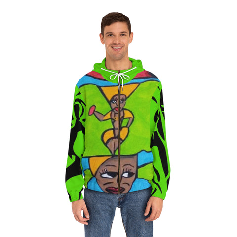 Men's Full-Zip  HIP HOP ART Hoodie (AOP)