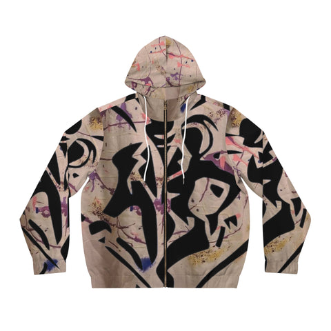 Men's Full-Zip HIP HOP  ART Hoodie (AOP)