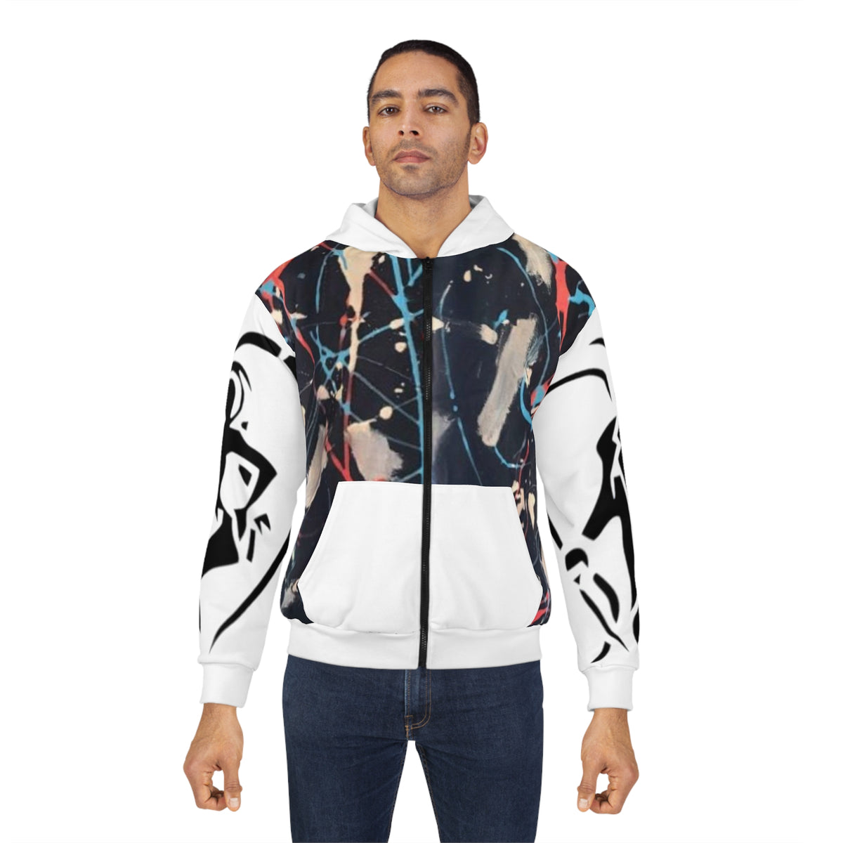Unisex HIP HOP ART Zip Hoodie (AOP)