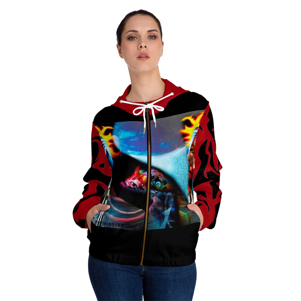 Women’s Full-Zip HIP HOP ART Hoodie (AOP)