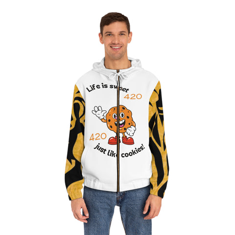 Men's Full-Zip HIP HOP ART Hoodie (AOP)