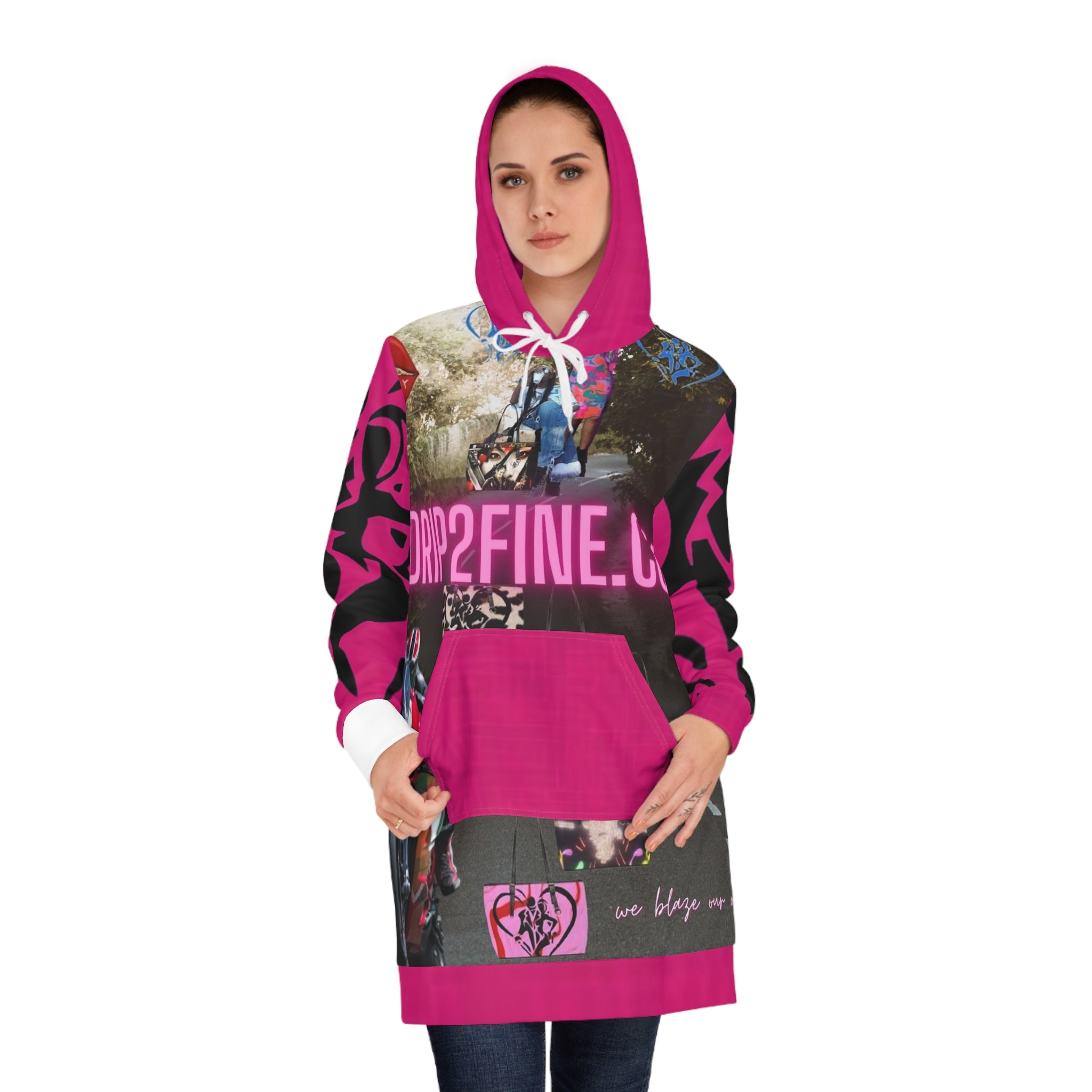 Women's HIP HOP ART Hoodie Dress (AOP)