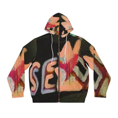 Men's Full-Zip HIP HOP ART Hoodie (AOP)