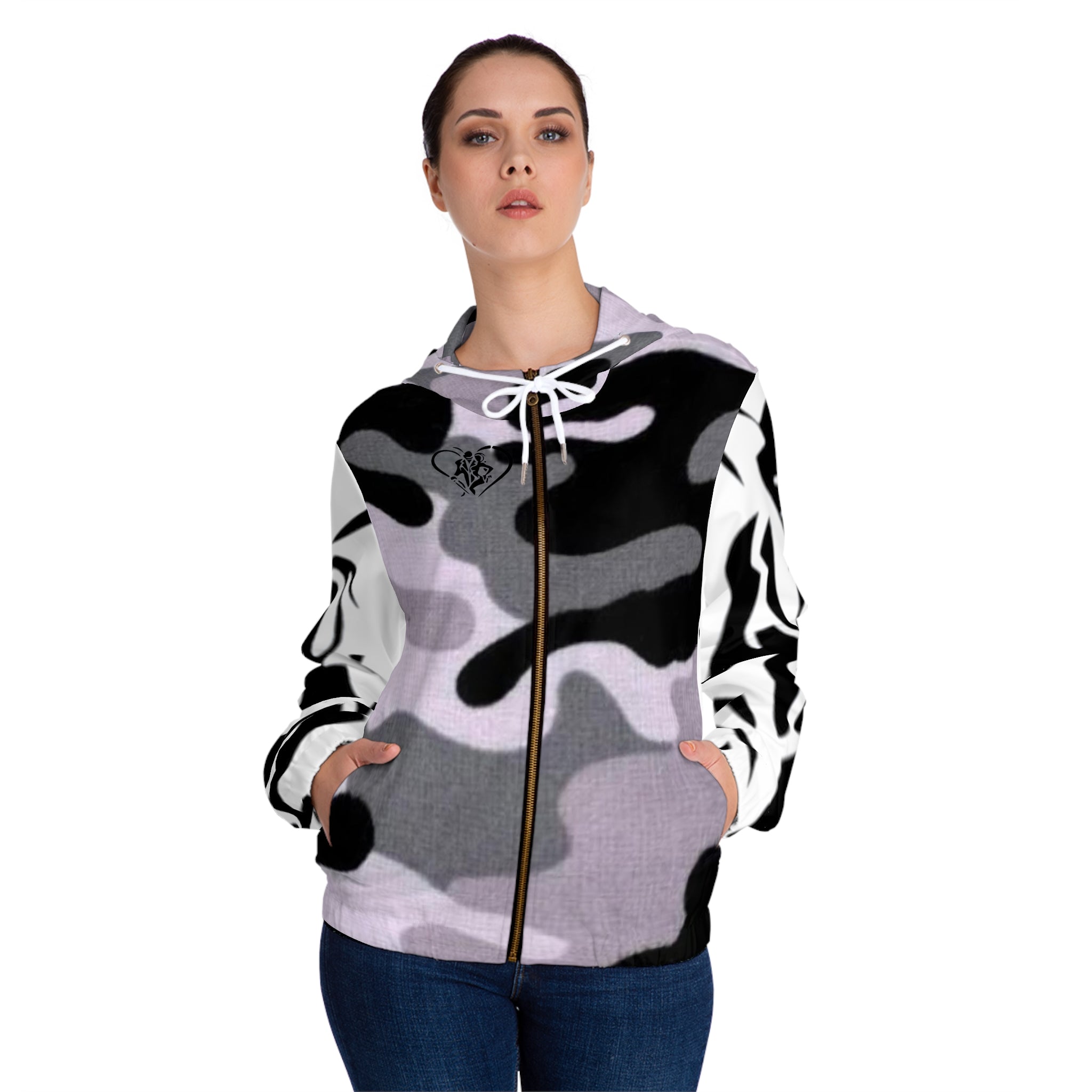 Women’s Full-Zip HIP HOP ART Hoodie (AOP)