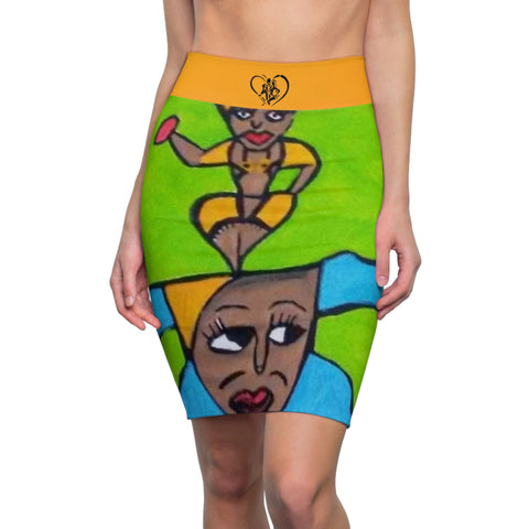 Women's HIP HOP ART  Pencil Skirt (AOP)