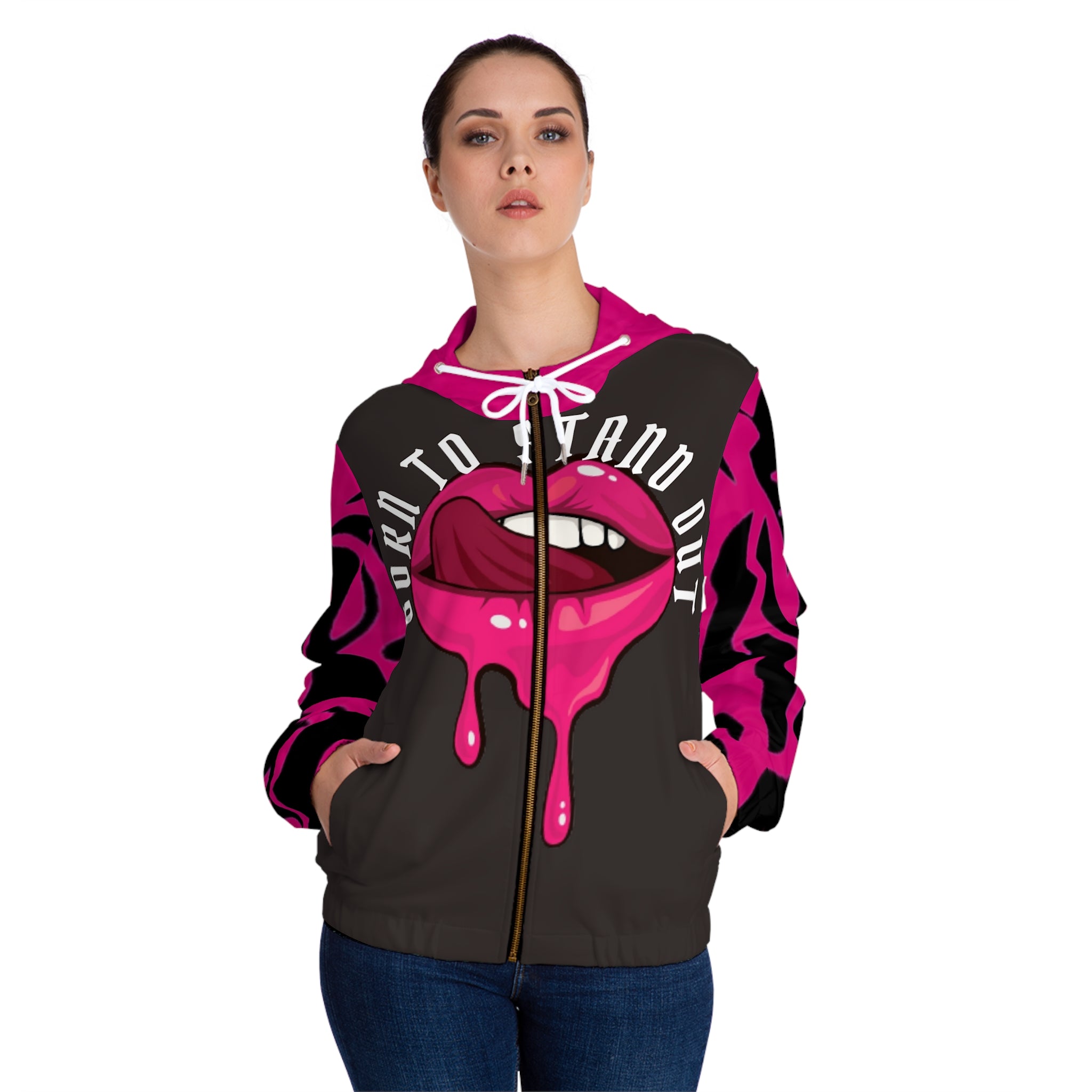 Women’s Full-Zip HIP HOP ART Hoodie (AOP)