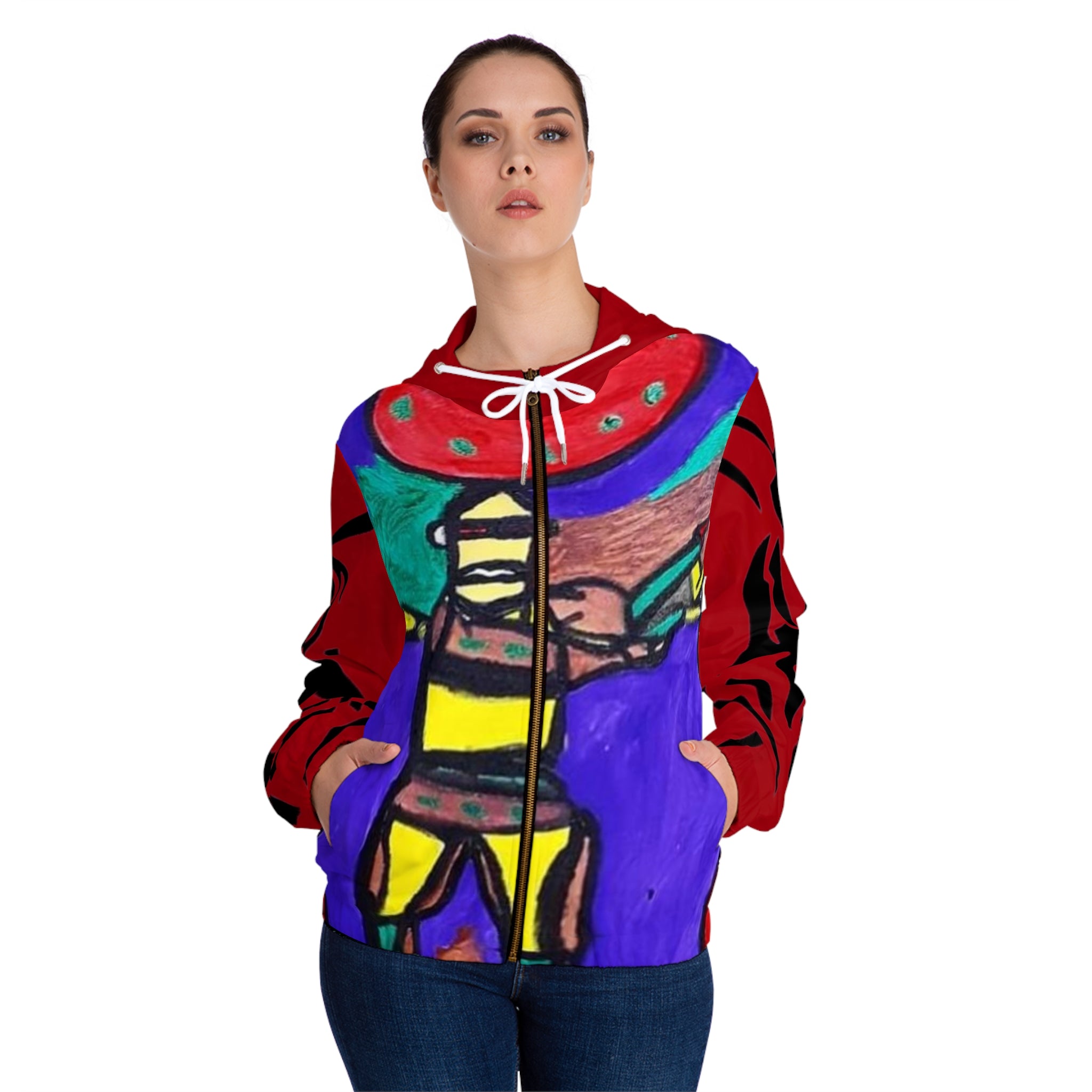 Women’s Full-Zip HIP HOP ART Hoodie (AOP)