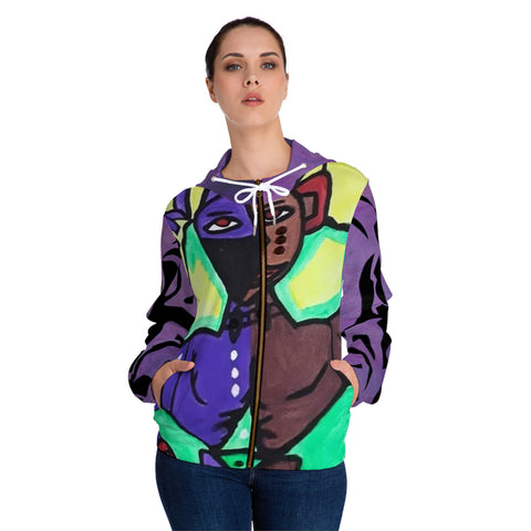 Women’s Full-Zip HIP HOP ART Hoodie (AOP)