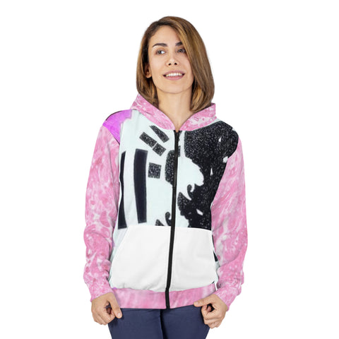 Unisex HIP HOP ART Zip Hoodie (AOP)