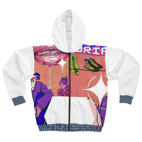 Unisex HIP HOP ART  Zip Hoodie (AOP)