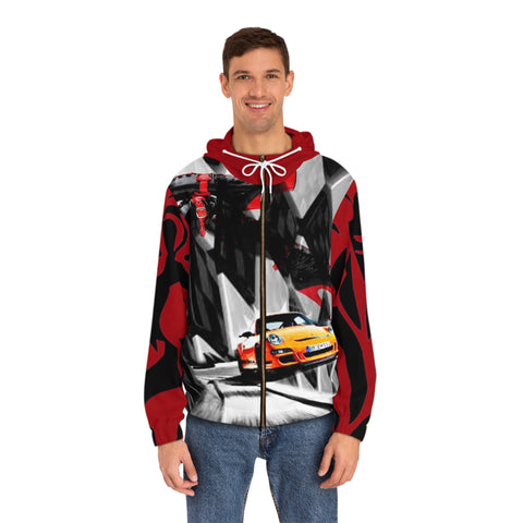 Men's Full-Zip HIP HOP ART Hoodie (AOP)