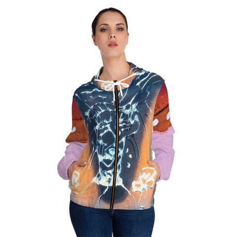 Women’s Full-Zip HIP HOP ART Hoodie (AOP)