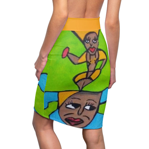 Women's HIP HOP ART  Pencil Skirt (AOP)