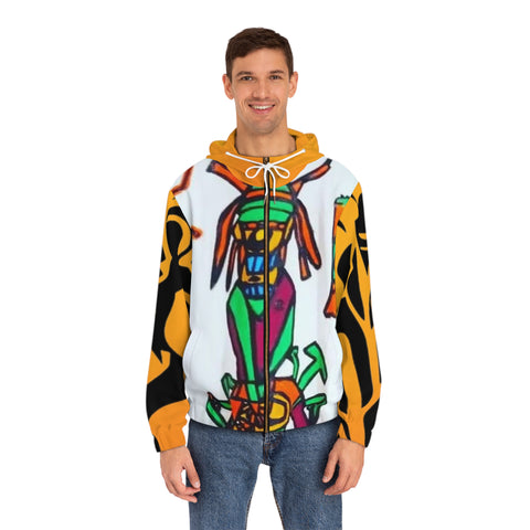 Men's Full-Zip HIP HOP ART Hoodie (AOP)