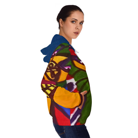 Women’s Full-Zip  HIP HOP ART Hoodie (AOP)