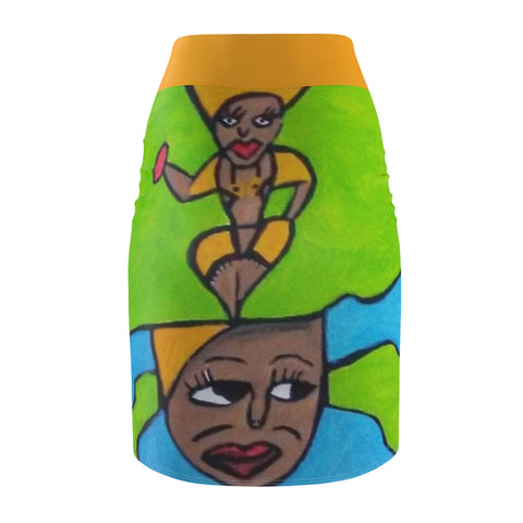 Women's HIP HOP ART  Pencil Skirt (AOP)