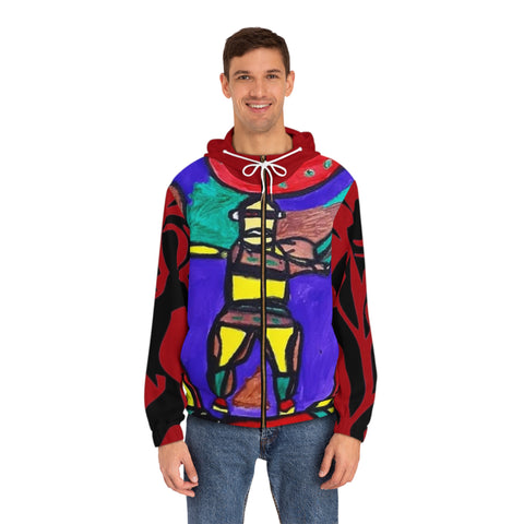 Men's Full-Zip HIP HOP ART Hoodie (AOP)