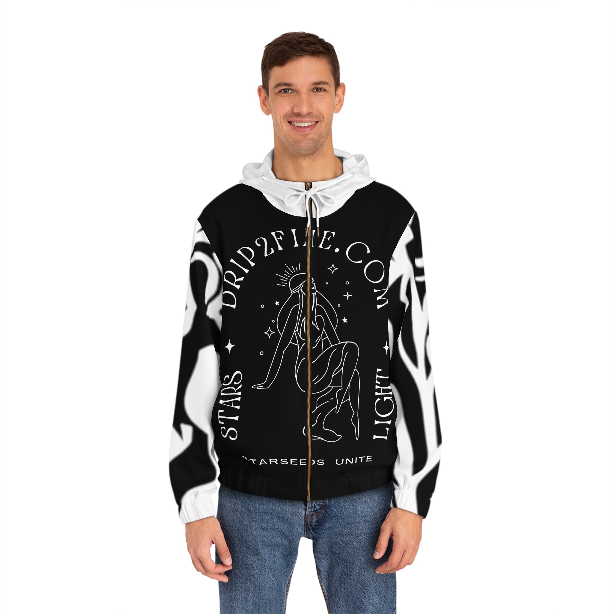 Men's HIP HOP ART Full-Zip Hoodie (AOP)