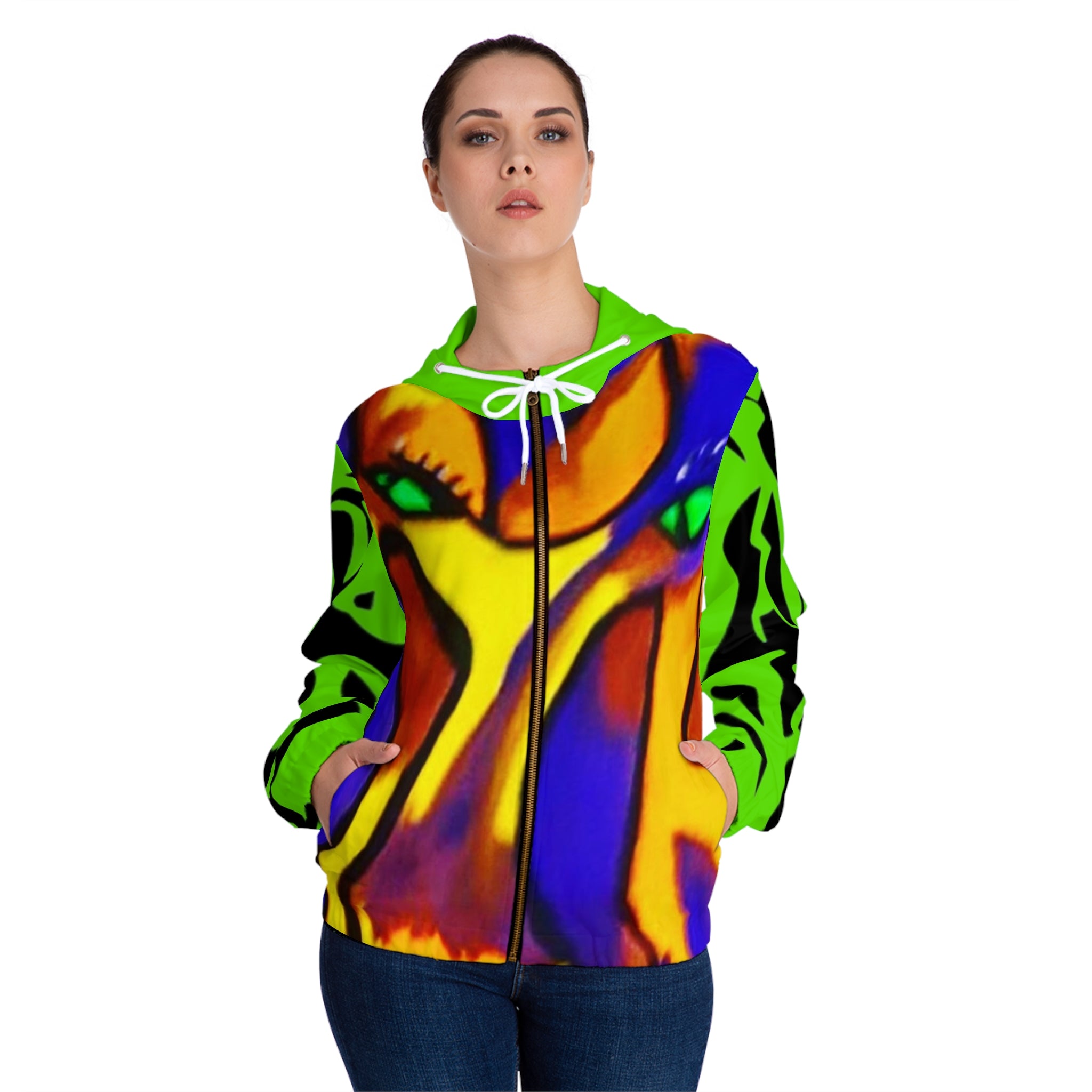 Women’s Full-Zip HIP HOP ART Hoodie (AOP)