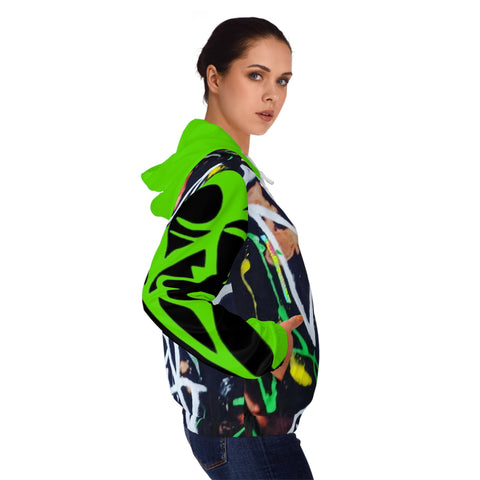 Women’s Full-Zip HIP HOP ART Hoodie (AOP)