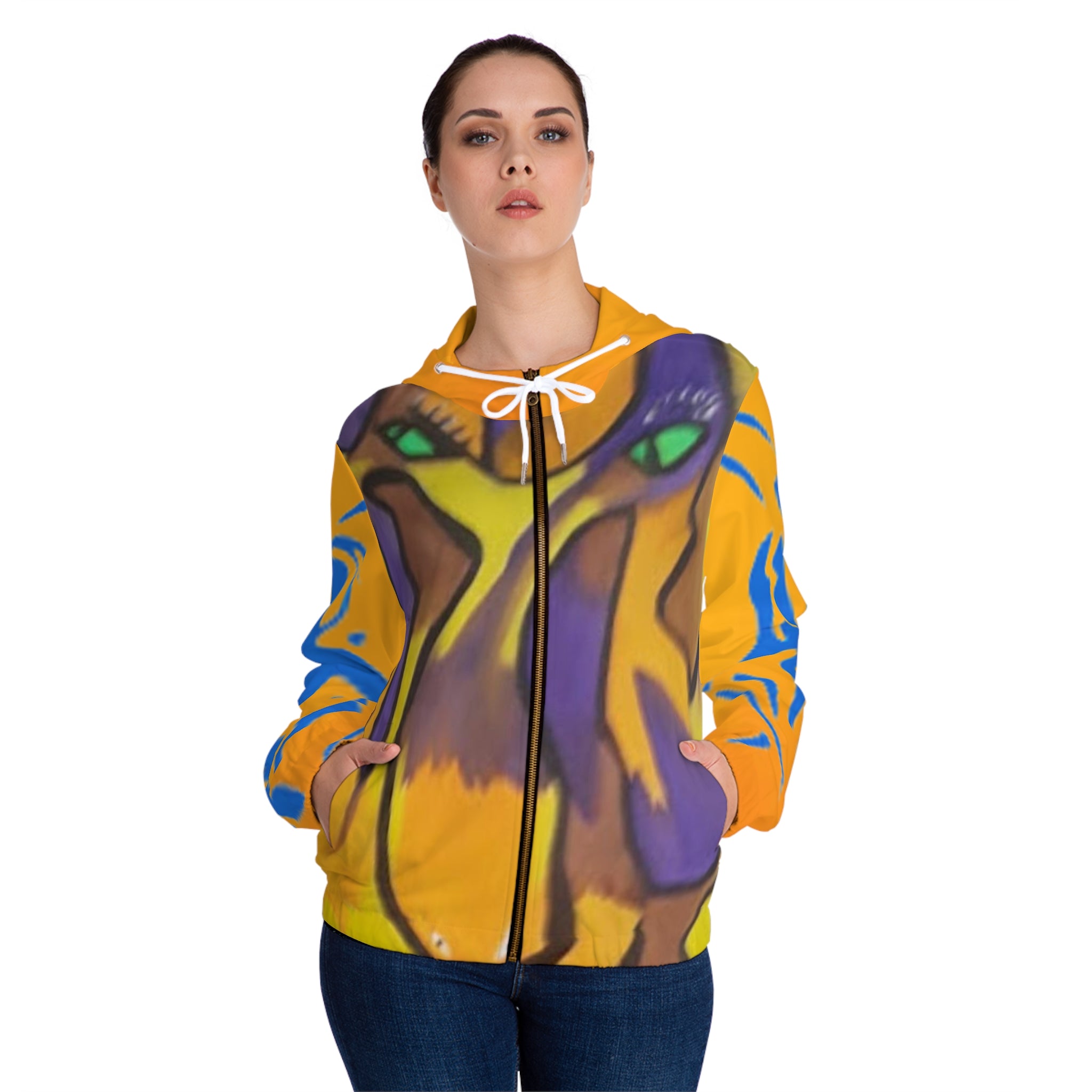 Women’s Full-Zip HIP HOP ART Hoodie (AOP)