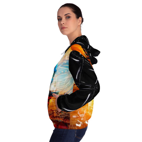 Women’s Full-Zip HIP HOP ART Hoodie (AOP)