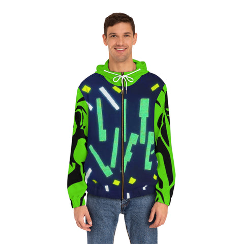 Men's Full-Zip HIP HOP ART Hoodie (AOP)