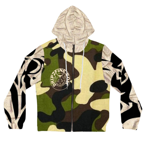 Women’s Full-Zip  HIP HOP ART Hoodie (AOP)