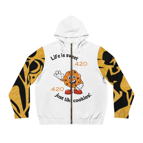 Men's Full-Zip  HIP HOP ART Hoodie (AOP)