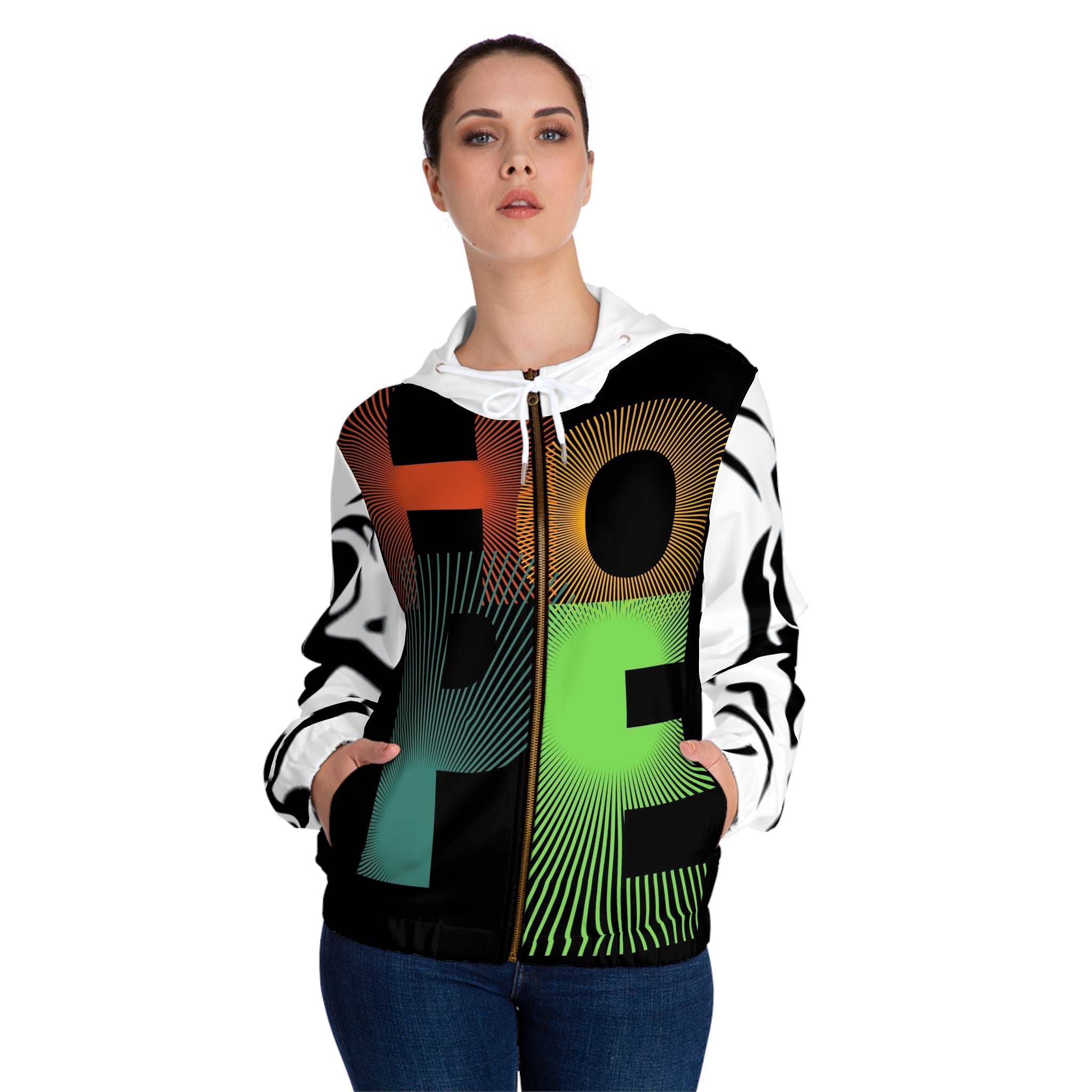 Women’s Full-Zip HIP HOP ART Hoodie (AOP)